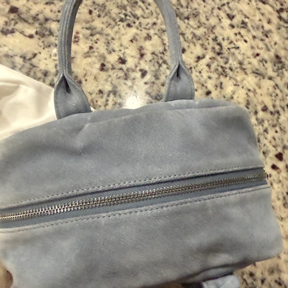 Marge Sherwood Soft Bowler Bag in Icy Blue Suede - Picture 6 of 10